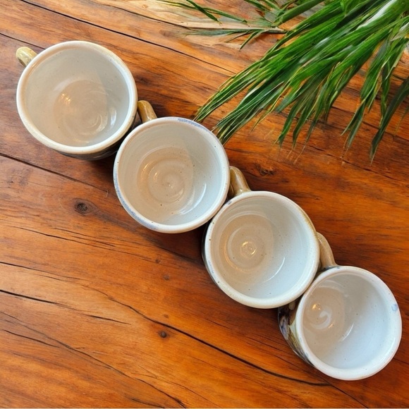 Set of 4 Handmade Stoneware Mugs – Edinbane Pottery Scotland – Footed Cups - Picture 9 of 14
